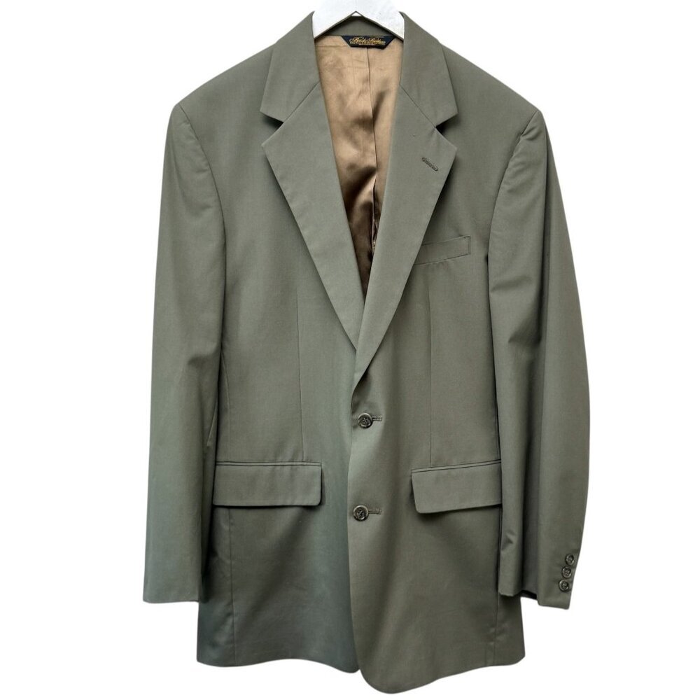 BROOKS BROTHERS  Mens Chino Blazer 41L Olive Green Classic Preppy Jacket
